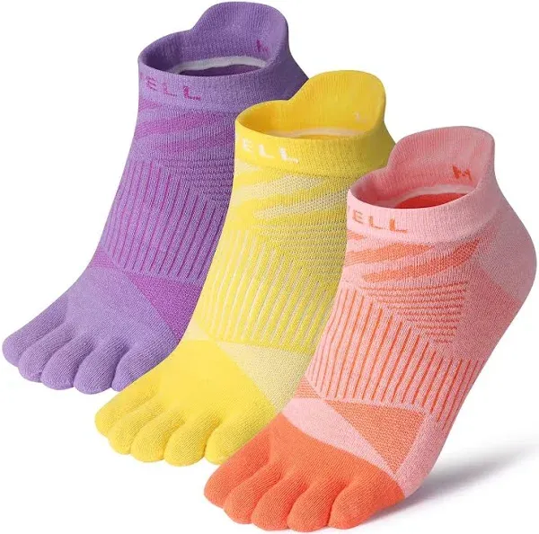 VWELL Toe Socks for Men Women COOLMAX Five Finger Socks Athletic Running Toe Socks Ankle Toe Socks Breathable (3Pairs)