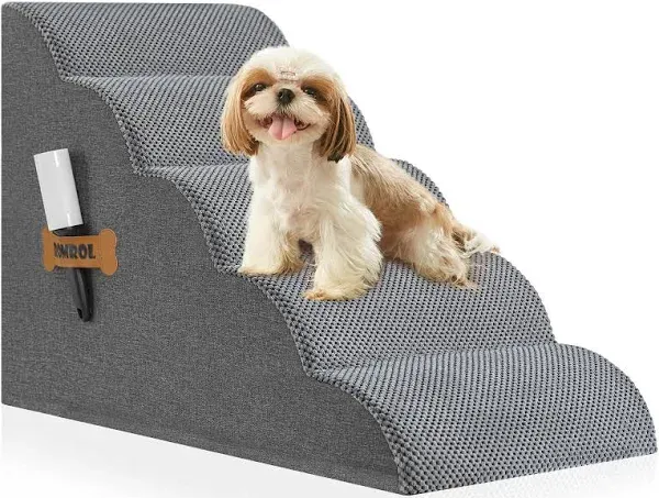 High Density Foam Dog Stairs Ramp For Beds Couches Pet Steps With Durable Non-Slip Waterproof Fabric Cover