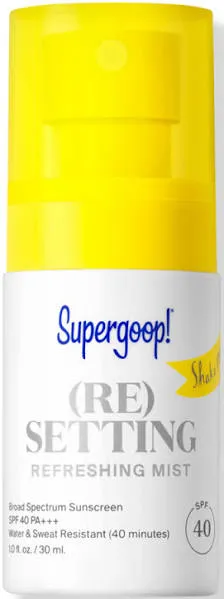 NIB - Supergoop!  (Re) Setting Refreshing Mist Spray SPF 40 - 3.4 oz.    11/2023