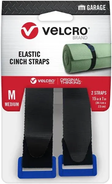 VELCRO® Brand Black 1" x 15" Elastic Cinch Cord - 2 Pack