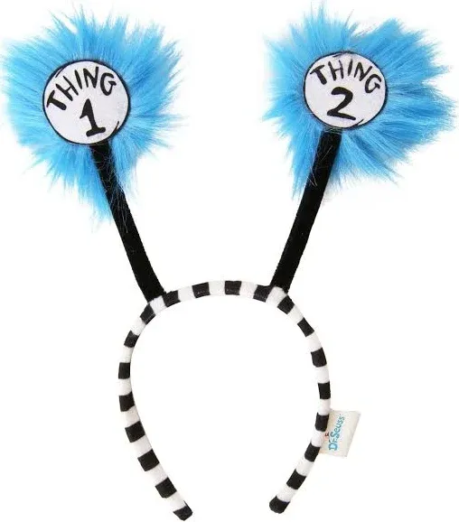 elope Thing 1 and 2 Women's Headband Costume Accessory - Striped Headband with Faux Fur Antennae, Officially Licensed