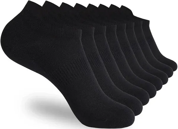 Corlap 8 Pairs Ankle Athletic Running Socks White Soft Thin Low Cut Short Tab Socks for Men and Women