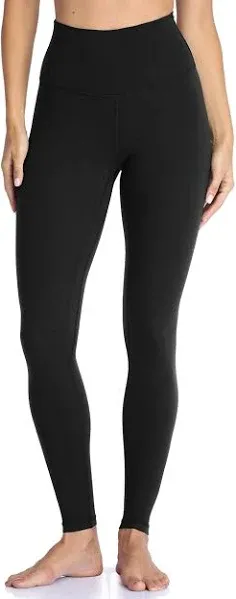 Colorfulkoala Women's High Waisted Leggings 7/8 Length Yoga Pants (M, Black)