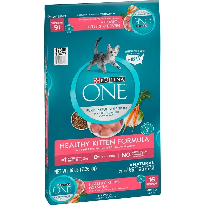 Purina ONE High Protein, Natural Dry Kitten Food, +Plus Healthy Kitten Formula - 7 lb. Bag