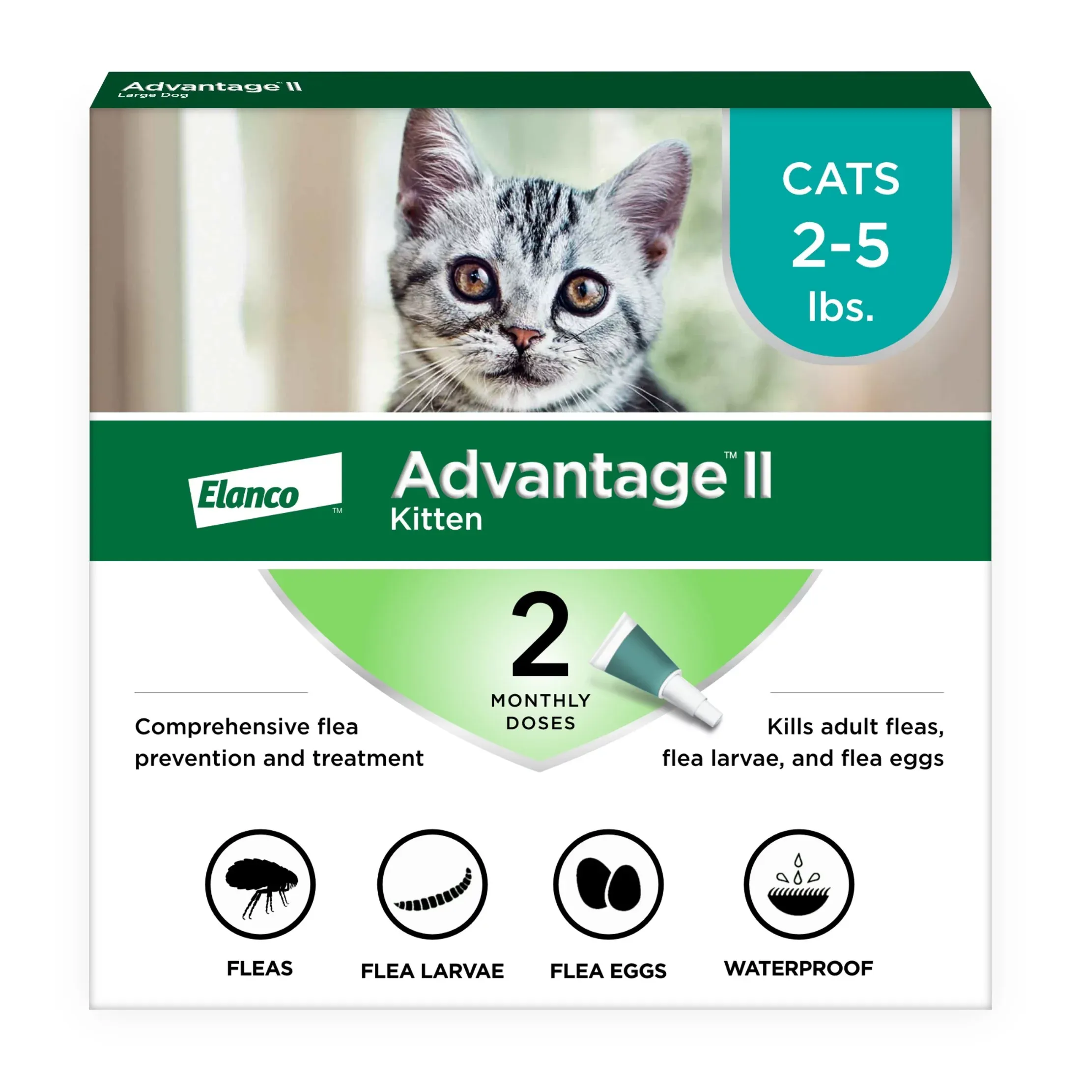 Advantage II for Kitten 2-5 Lbs - 2 Pack -  FLEA TREATMENT CONTROL