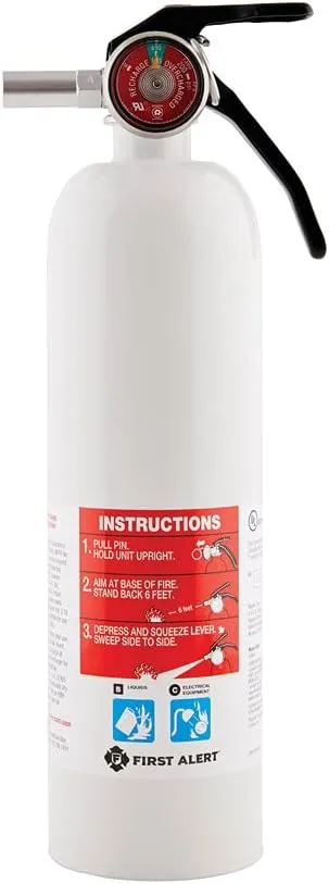 First Alert REC5 Recreation Fire Extinguisher, UL Rated 5-B:C, White, 1-Pack