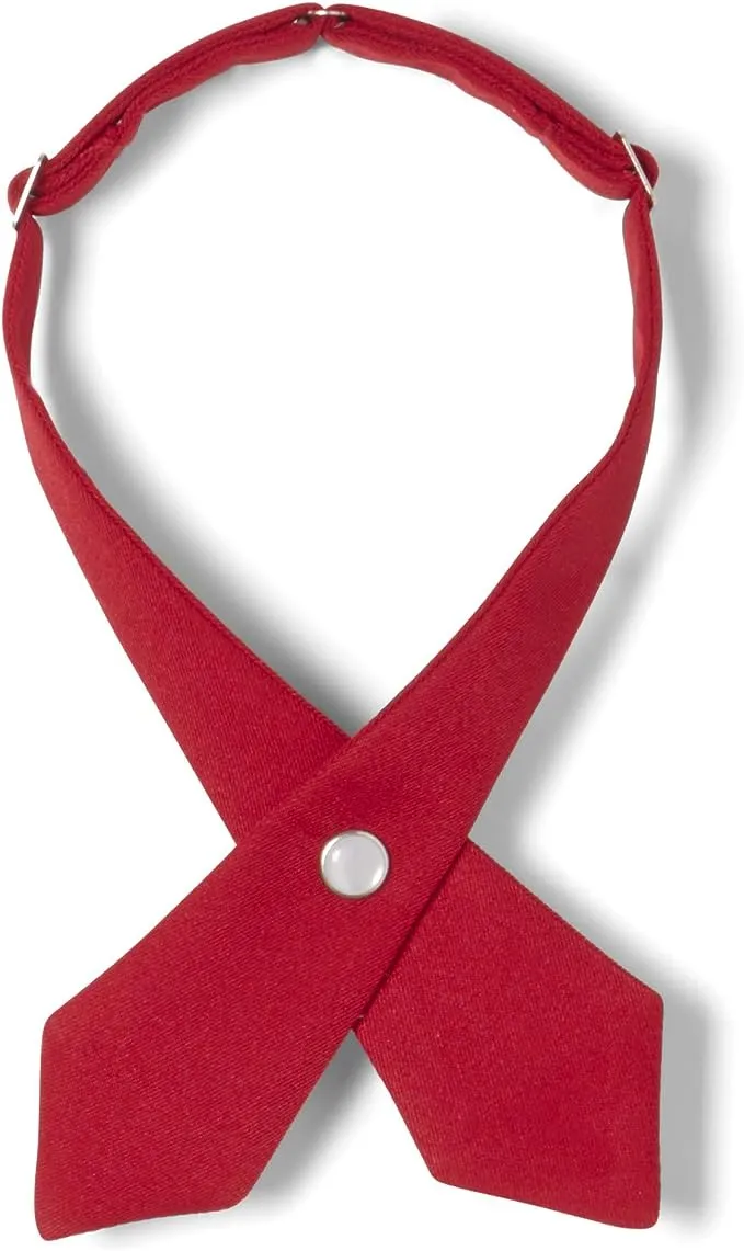 French Toast Big Girls' Adjustable Solid Color Cross Tie (Red)