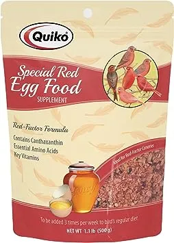 Quiko Special Red Egg Food Supplement, Red-Factor Formula With Canthaxanthin For Canaries, 1.1 Lb. Pouch