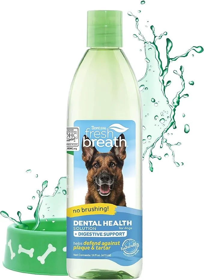 TropiClean Fresh Breath Oral Care Water Additive for Dogs, 16oz