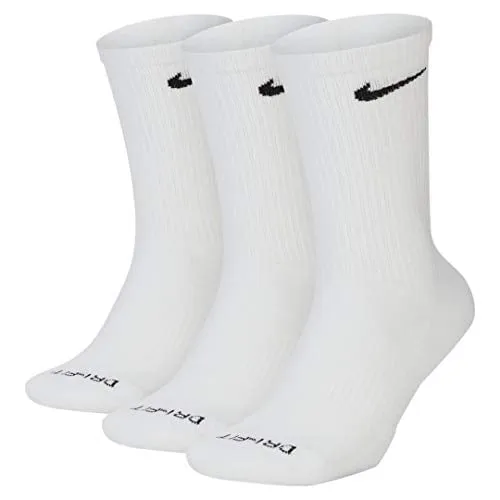 Nike Mens 3PK Everyday Plus Cushion Crew 3 Pack Socks White XL SX6888-100