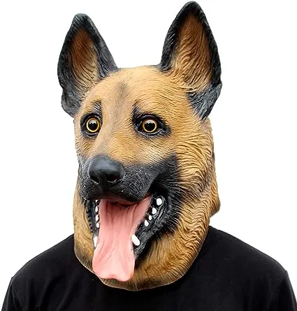 CreepyParty Novelty Halloween Party Latex Animal Dog Head Mask