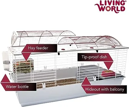 Living World - Deluxe Hybrid Habitat, Large - Rabbit, Guinea Pig, Chinchillas, and Small Animal Cage