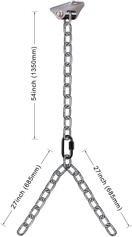 BeneLabel Set of 2 Heavy Duty Porch Swing Hanging Chain Kit, Hammock Chair Hardware for Indoor Outdoor Playground Hanging Chair Hammock Chair Punching Bags, 4 Screws for Wooden, 1000LB Capacity, 81"