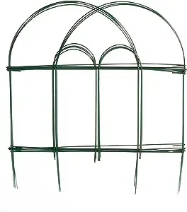 Glamos 778009 Folding Metal Wire Garden Fence, 18-Inch by 10-Foot, Pack of 12 , Green