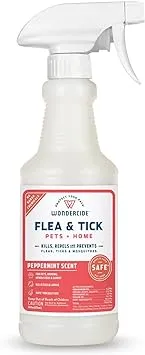 Wondercide - Flea, Tick & Mosquito Spray for Dogs, Cats, and Home - Flea and Tick Killer, Control, Prevention, Treatment - with Natural Essential Oils - Pet and Family Safe - Peppermint 16 oz