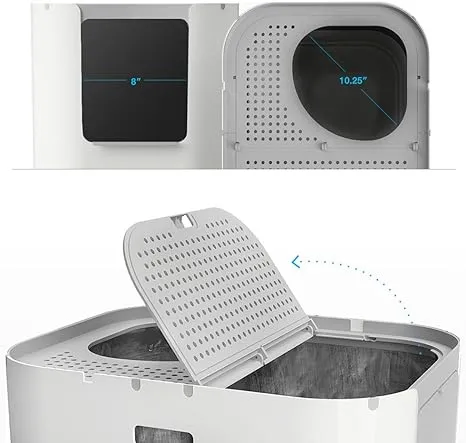 Modkat XL Litter Box, Top or Front-Entry Configurable, Includes Scoop and Liners - Gray