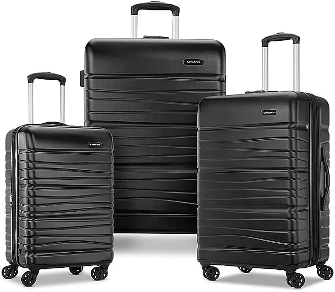 Samsonite Evolve SE Hardside Expandable Luggage with Double Wheels, Arctic Silver, Large Spinner