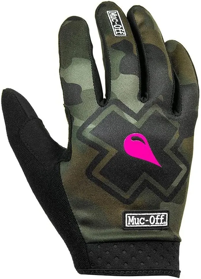 Muc Off Camo MTB Gloves, Premium, Handmade Slip-On Gloves for Bike Riding - Breathable, Touch-Screen Compatible Material