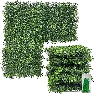 Bybeton Artificial Grass Backdrop Wall,10x 10"(16pc) UV-Anti Boxwood Hedge ...