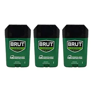 Brut Deodorant 2.25oz Oval Solid Classic Scent (3 Pack)