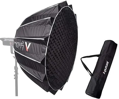 Aputure Light Dome III Studio Reflector Softbox with All-New Quick-Folding Design Bowens Mount with Diffuser Honeycomb Grid Gel Holder Carry Bag- 3ft (90cm) Quick-Setup Softbox