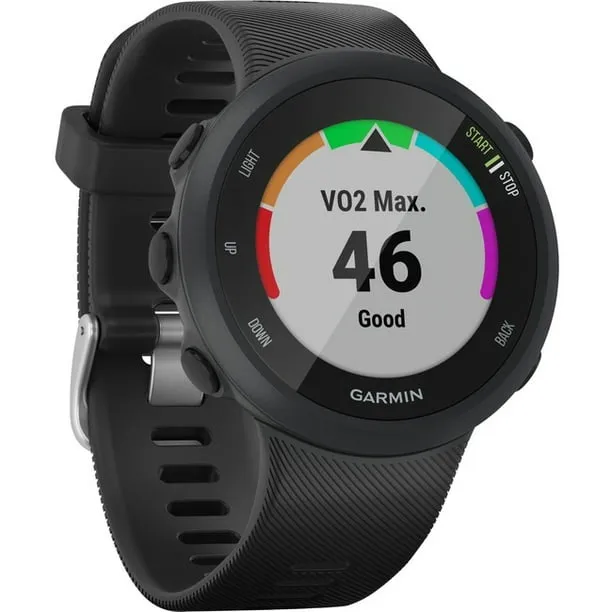 Garmin 010-02156-05 Forerunner 45, 42mm Easy-to-use GPS Running Watch with Coach Free Training Plan Support, Black