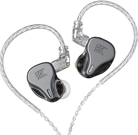 KZ DQ6 Array type three-unit dynamic in-Ear Headphone, HIFI Stereo Noise Isolating Sport IEM Wired Earphones/Earbuds/Headphones with Detachable Cable (without Mic, Grey)