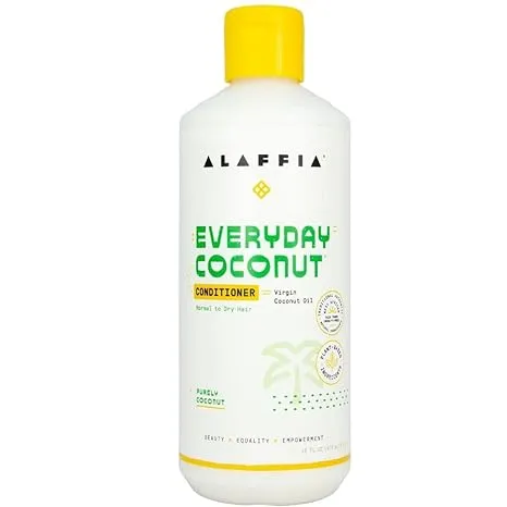 Alaffia Hair Care, Everyday Coconut Conditioner, Daily Moisturizer, Wavy & Curly Hair Products, Vitamin E, Virgin Coconut Oil, Ginger Extract, 16 Fl Oz