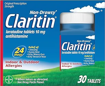 Claritin 24 HR Non Drowsy Allergy Medicine, Loratadine antihistamine tablets, 30 Ct