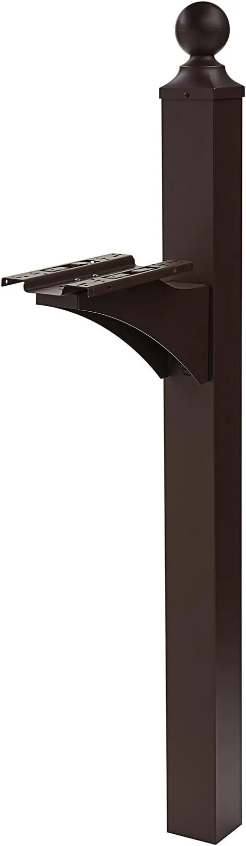 Gibraltar Mailboxes Landover 56.4 in. Powder Coated Bronze Aluminum/Steel Mailbox Post