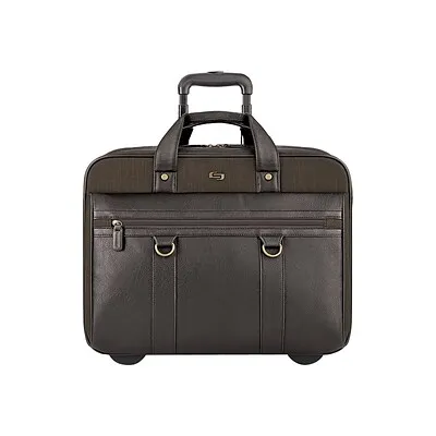 Solo Executive Carrying Case (Roller) for 17.3'' Apple iPad Notebook - Black, Gray - Scratch Resistant - Vinyl, Cotton Body - Handle - 14'' Height x 17.8'' Width x 6.3'' Depth - 1 Each