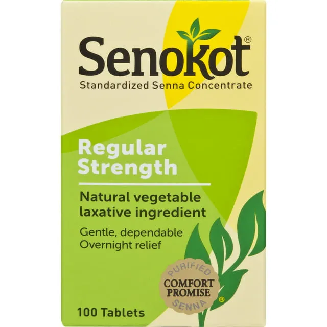 Senokot Regular Strength, Natural Vegetable Laxative Ingredient senna for Gentle Dependable Overnight Relief of Occasional Constipation, 20 Tablets