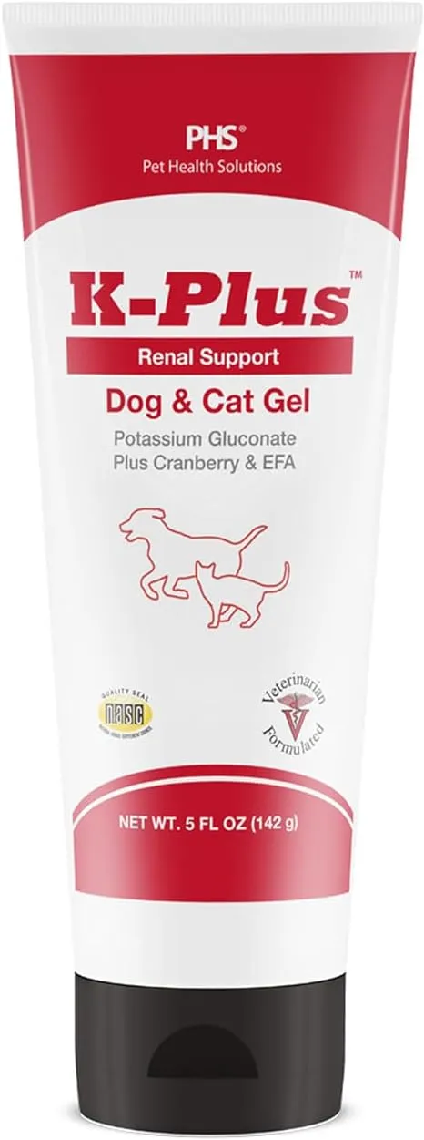 K-Plus Potassium Gluconate Renal Gel Dog Urinary Supplement, 5-oz tube