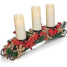 Ornativity Christmas Décor Candle Holder – Xmas Themed Candle Holder Centerpiece ...