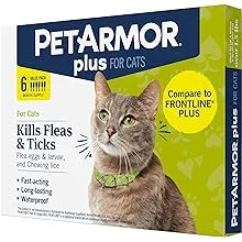 PETARMOR Plus for Cats Over 1.5 lbs, Flea & Tick Prevention for Cats, 6-Month Supply