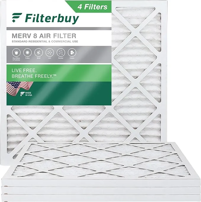 11.25x11.25x1 MERV 8 Pleated Air Filter (Pack of 4 Filters)