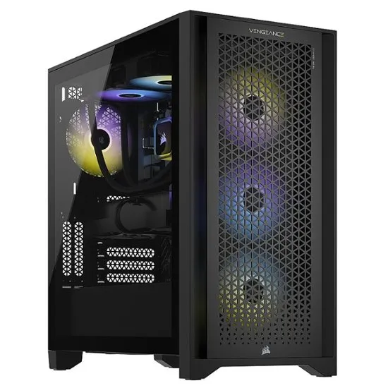 Corsair Vengeance i7400 Series Gaming PC - Liquid Cooled Intel® Core™ i7 13700K CPU - NVIDIA® GeForce RTX™ 4070 Graphics - 32GB Vengeance RGB DDR5 5600MHz Memory - 1TB M.2 NVMe SSD - Black