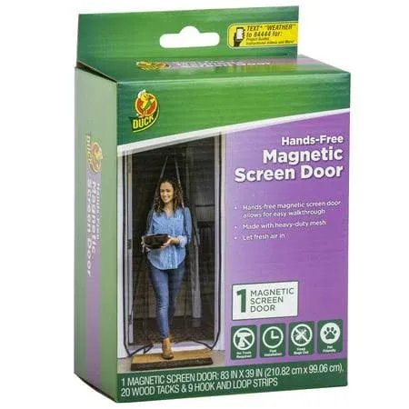 Duck Brand 287072 Hands-Free Magnetic Screen Door Mesh, Black