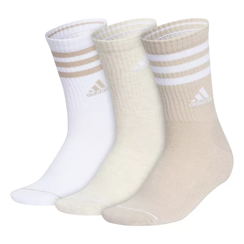 Women's adidas Cushioned 3-Stripe 3.0 3-Pack Crew Socks