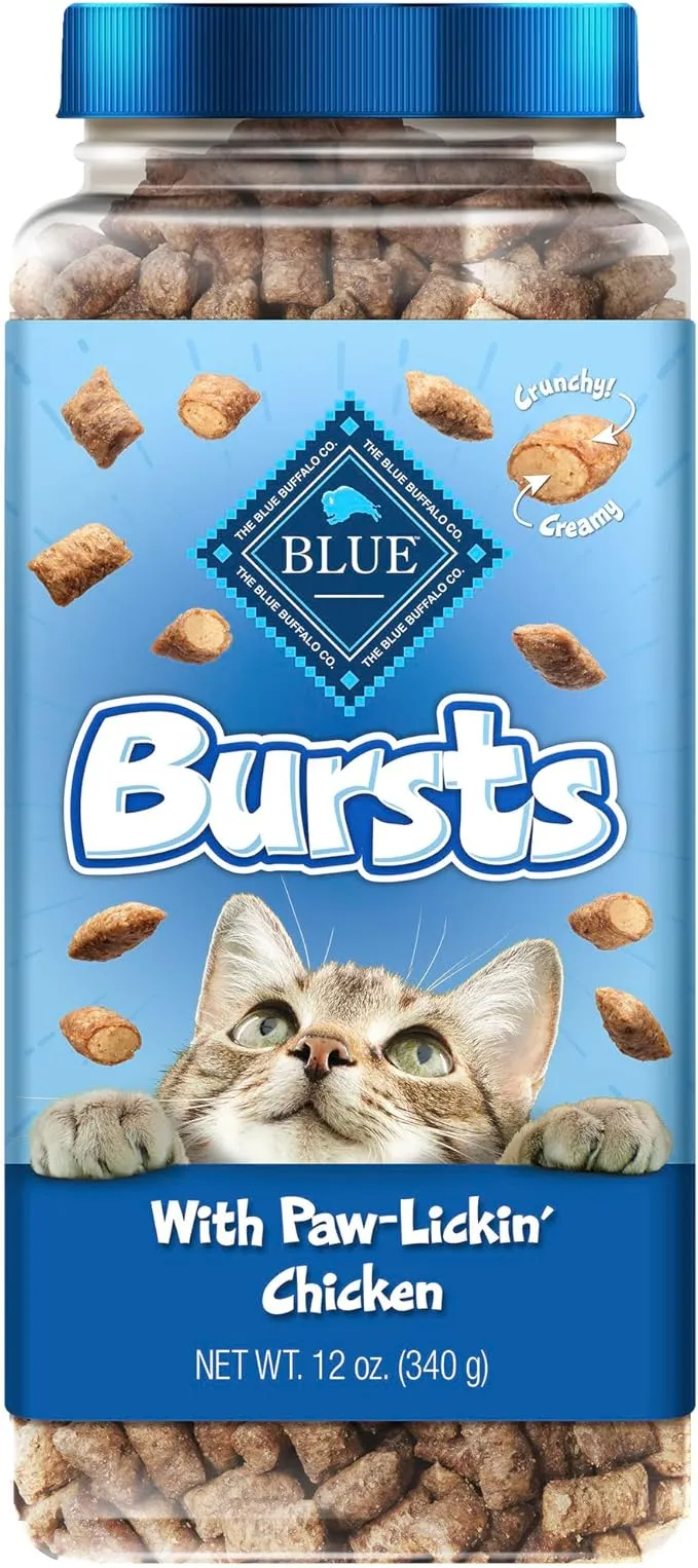 Blue Buffalo Bursts Crunchy Cat Treats, Chicken 2-oz Bag (6 Pack)