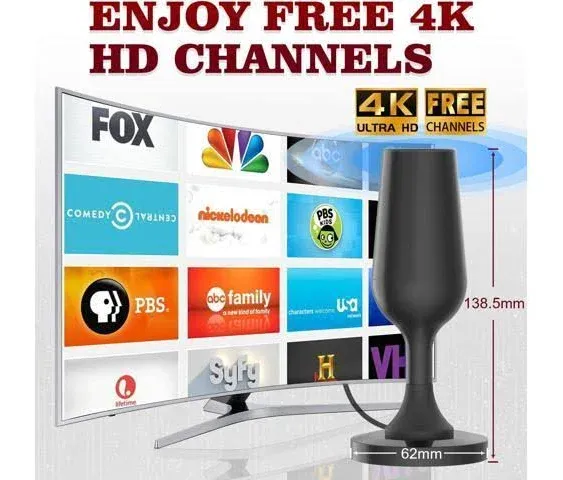 Digital TV Antenna for Smart Tv Indoor, 2024 Newest Indoor TV Antenna for Tv Without Cable with Strong Magnetic Base, 360° Reception HD Antenna for TV Indoor 4k, Tv Antenna for Local Channels ——All TV