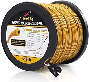 A ANLEOLIFE 5-Pound Heavy Duty Round .155-Inch-by-517-ft Trimmer Line Spool,XTRIM Co-Extruded Razor Core Weed Eater String, Gold