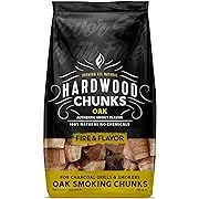 Fire & Flavor Oak Wood Chunks for Smoking and Grilling - All-Natural, Long-Lasting with a Mildly Sweet Flavor - Large Chunk Wood Chips for Smokers