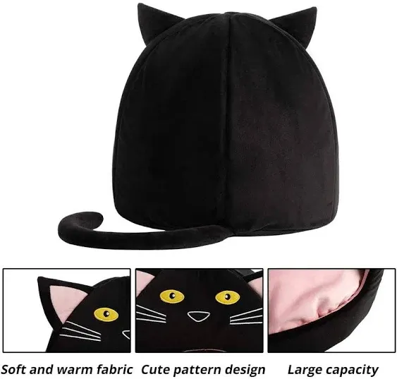 Hollypet Cozy Pet Bed Warm Cave Nest Sleeping Bed Kitty Shape Puppy House for Cats and Small Dogs, 17 x 17 Inches