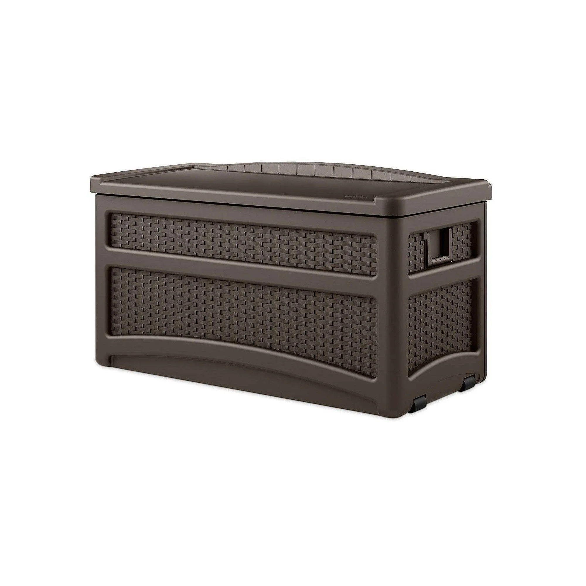 Suncast DBW7500 Mocha Wicker Resin Deck Box, 73 gal. - Tropical - Deck Boxes And Storage - by Life and Home | Houzz