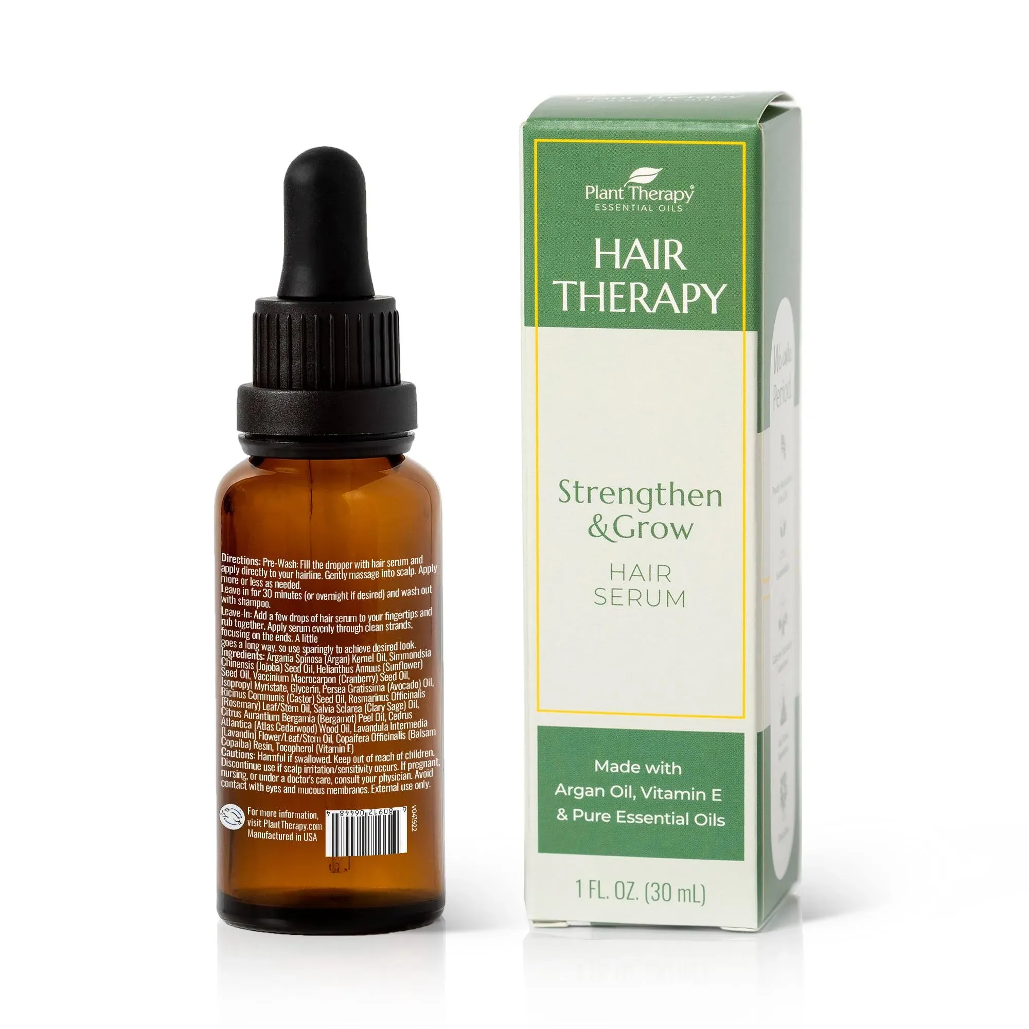 Plant Therapy Hair Therapy Strengthen & Grow Hair Repair Serum 1 oz with Argan & Castor Oil