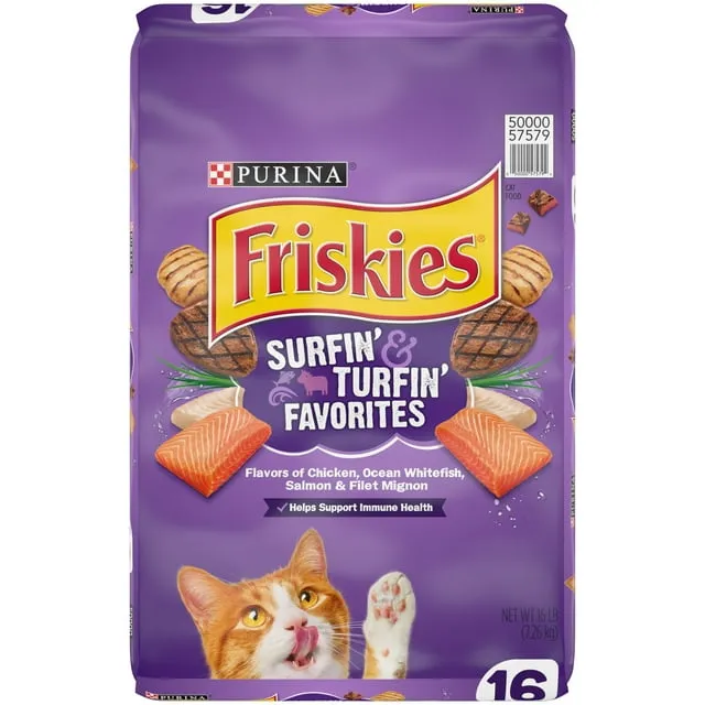 Purina Friskies Made in USA Facilities Cat Treats, Party Mix Beachside Crunch - 30 oz. Pouch