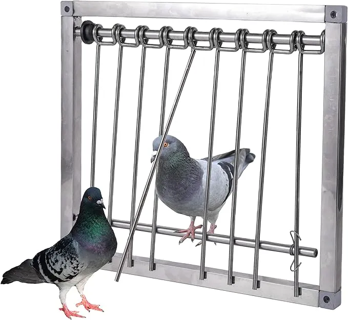 1PC Bird Cages Trap Stainless Steel Pigeon Trap Door Wire Bars Frame Entrance U-Trap for Pigeon Birds House Door (29 * 26 cm)