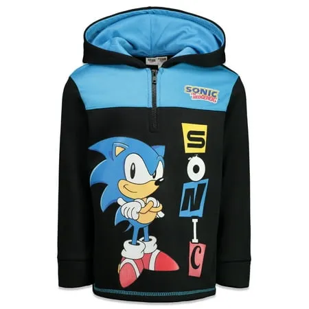 SEGA Sonic the Hedgehog Fleece Half Zip Hoodie Toddler to Big Kid