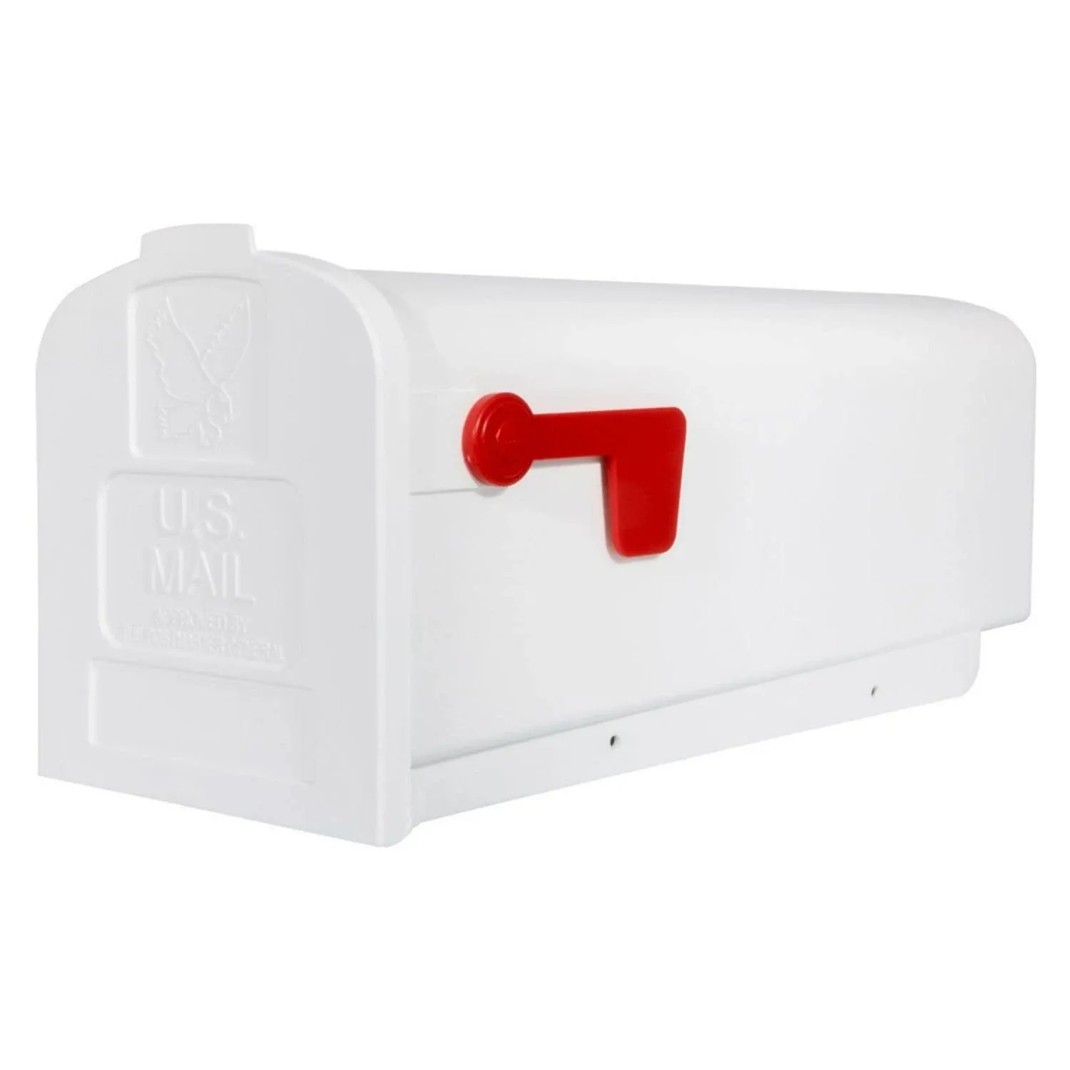 Gibraltar Mailboxes Parsons Medium Capacity Rust-Proof Plastic White, Post-Mount Mailbox, PL10W0201